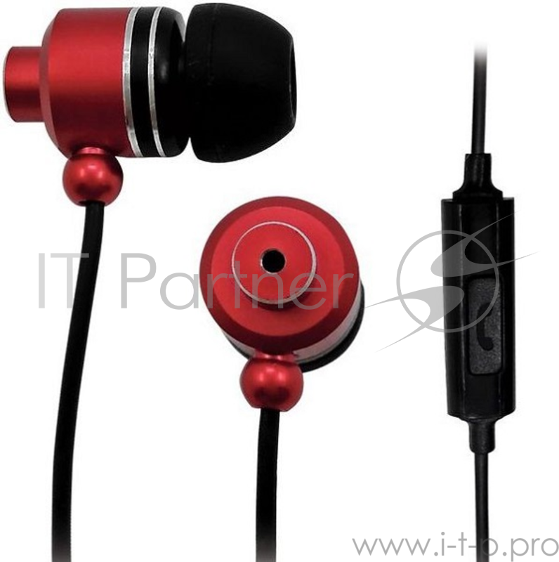 Гарнитура вкладыши BBK EP-1530S 1.2м красный/черный проводные (в ушной раковине)