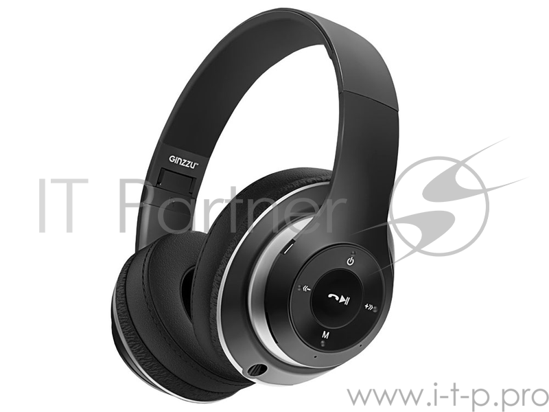 Гарнитура GINZZU GM-451BT, накладные, черный, беспроводные bluetooth