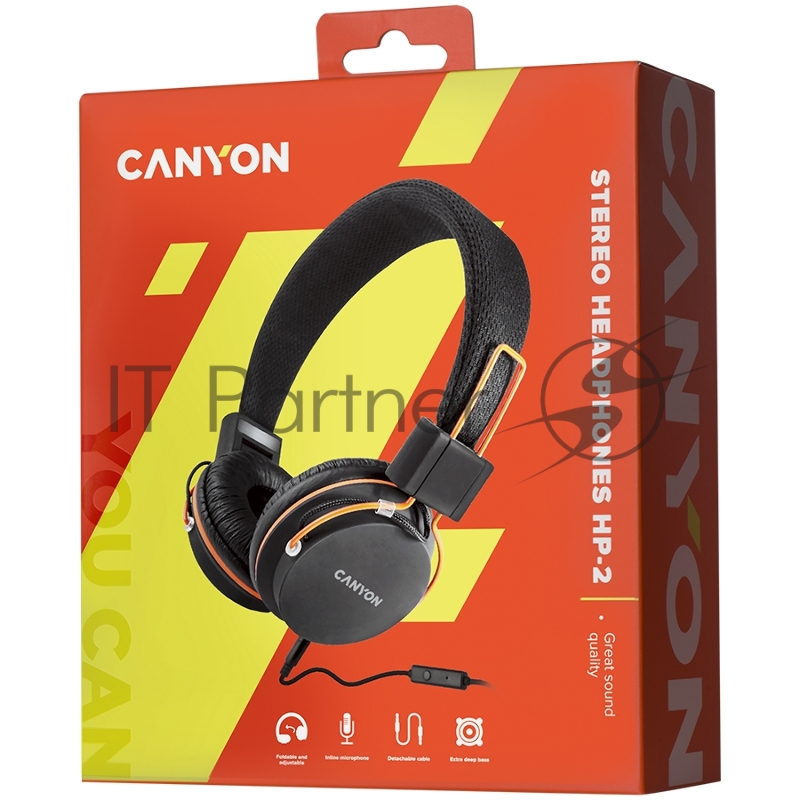 Наушники проводные Canyon, Черный/Оранжевый CNE-CHP2