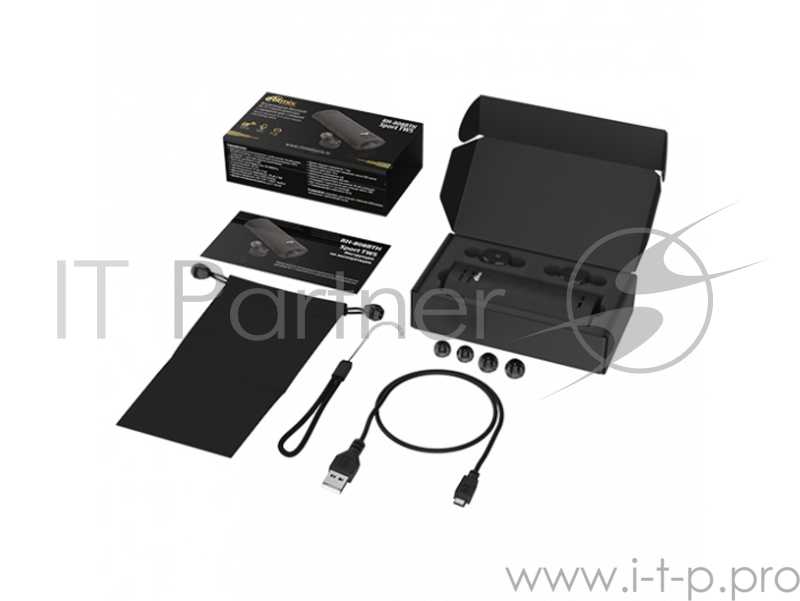 Наушники Ritmix RH-808BTH Sport TWS Black (bluetooth)
