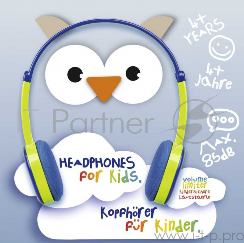 Наушники накладные Hama Kids 1.2м синий/зеленый проводные (оголовье)