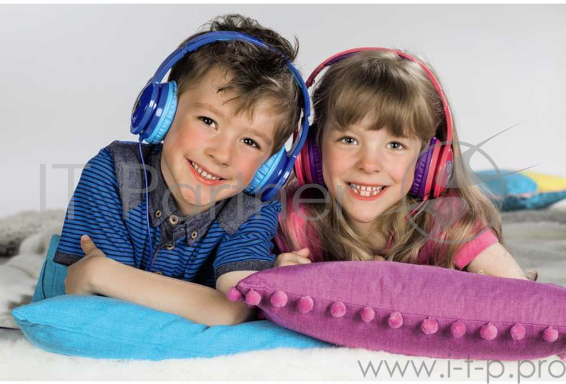 Наушники мониторы Hama Blink`n Kids 1.2м розовый проводные (оголовье)