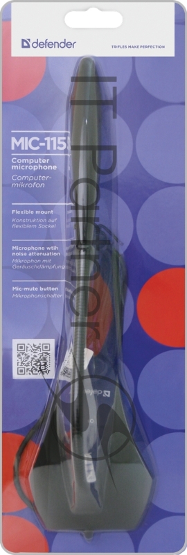 Микрофон MIC-115 BLACK 64115 DEFENDER