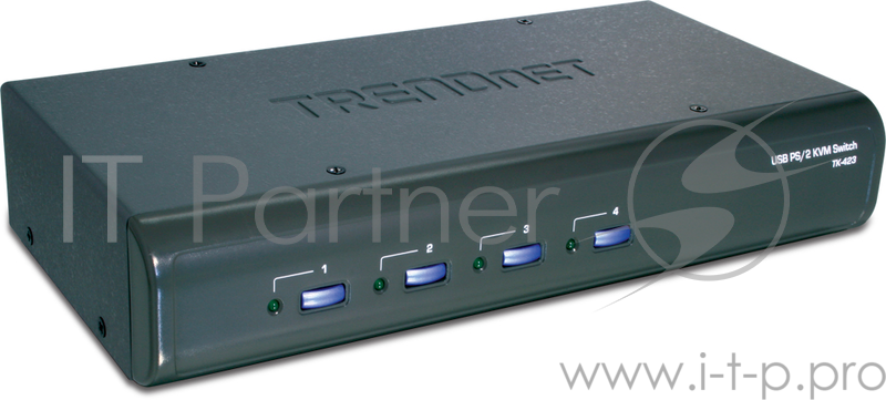 Переключатель TRENDNet TK-423K 4-х портовый USB-PS/2 переключатель KVM с аудио