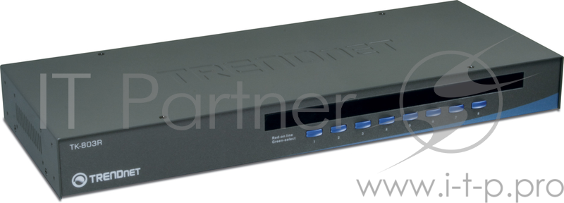 Переключатель TRENDNet TK-803R 8-ми портовый USB-переключатель клавиатура/видео/мышь для крепления в стойке