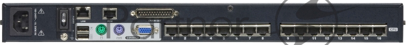 Переключатель KVM, 1 local user PS2+VGA+1 IP user =) 16 cpu (PS2/USB/Sun+VGA)/RS232, без шнуров Cat 5 High-Density KVM over the NET.