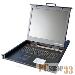 консоли ProCase E1908 Консоль однорельсовая , КВМ 8 порт, LCD 19'', single rail console KVM 8 port, LCD D-Sub, USB, разрешение 1280*1024, 8 кабелей