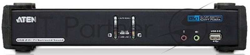 Переключатель, электрон., KVM+Audio+USB 2.0, 1 user USB+DVI =) 2 cpu USB+DVI, со шнурами USB 4х1.8м., 2560x1600 60Hz DVI-D Dual Link/2048x1536 DVI-A, настол., исп.стандартШнуры, без OSD, некаскад. CUBIQ 2-PORT USB DVI DUAL LINK KVMP SWIT