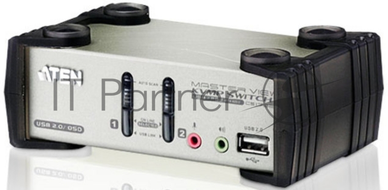 Переключатель консоли электронный, 2 порта PS/1 2 Port USB2.0 KVMP Switch with OSD