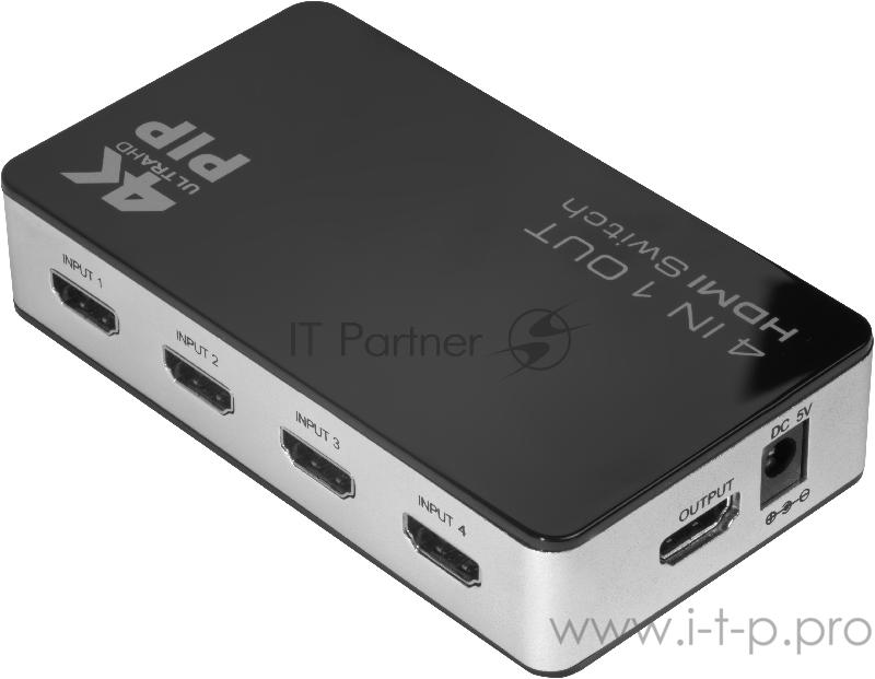 Переключатель Greenconnect HDMI 4 к 1 + PIP + доп питание (GL-v401P)