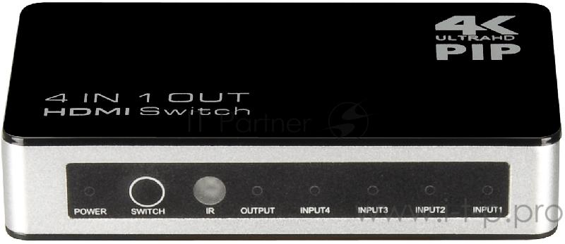 Переключатель Greenconnect HDMI 4 к 1 + PIP + доп питание (GL-v401P)