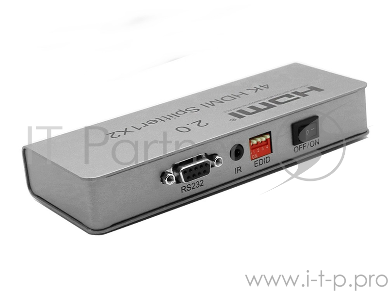 Разветвитель HDMI 4K Splitter ORIENT HSP0102H-2.0,, 1->2, HDMI 2.0/3D, UHDTV 4K/ 60Hz (3840x2160)/HDTV1080p, HDCP2.2, EDID управление, RS232 порт, IR