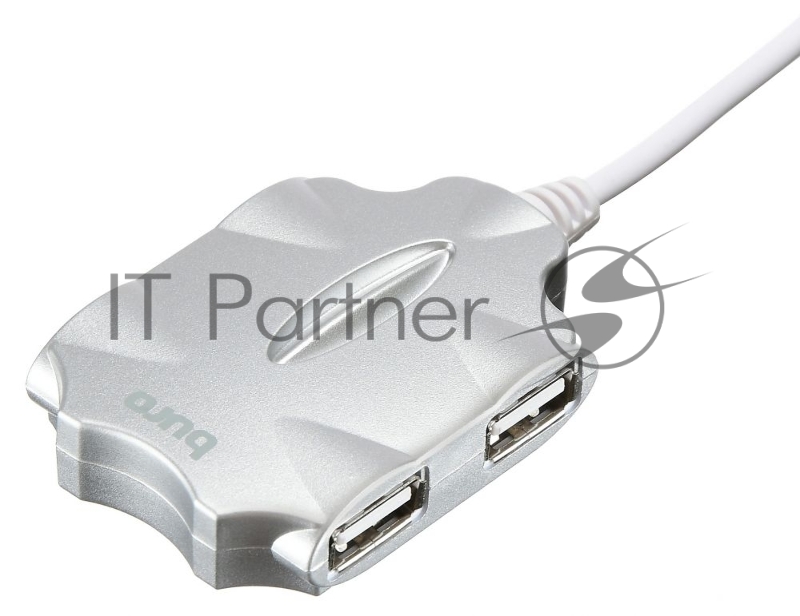 Разветвитель USB 2.0 Buro BU-HUB4-0.5-U2.0-Candy 4порт. серебристый