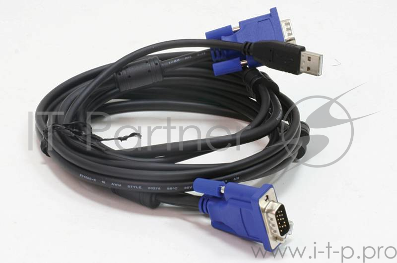 Переключатель D-Link DKVM-CU5 Кабель KVM для подключения клавиатуры, мыши и монитора, длина 4,5 м