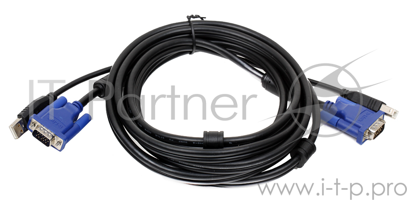 Переключатель D-Link DKVM-CU5 Кабель KVM для подключения клавиатуры, мыши и монитора, длина 4,5 м