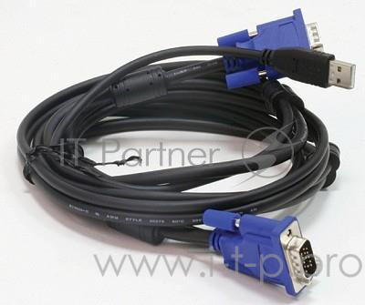 Переключатель D-Link DKVM-CU5 Кабель KVM для подключения клавиатуры, мыши и монитора, длина 4,5 м