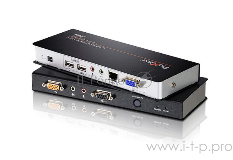 Переключатель ATEN CE770-(AT-G) Удлинитель, SVGA+KBD&MOUSE USB+AUDIO+RS232, 300 метр., 1xUTP Cat5e, SPHD15+HD-DB15+2xUSB A-тип+ 2xMINI JACK+DB9, Female, с KVM-шнуром USB 1.8м., Б.П. 220> 5.3V