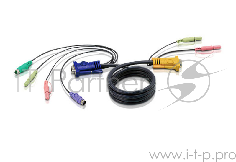 Кабель ATEN CABLE HD15M/MD6M/MD6M/SP/SP-SP 3M*2L-5303P