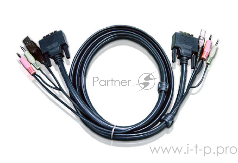Кабель KVM USB(тип А Male)+DVI-D(Male)2хАудио(Male) (-) USB(тип B Male)+DVI-D(Male)+2хАудио(Male) 3м., черный. CABLE DVI/USB B/MC.SP-DVI/USB A 3M