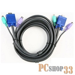 Кабель KVM консольный. CABLE SP18F--HD15F/MD6F*2/USBA F*2 ,L:27CM