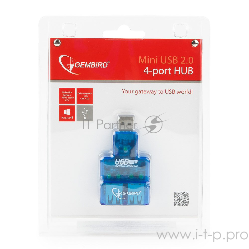 Контроллер GEMBIRD HUB USB2.0 Mini 4-port UHB-CN224