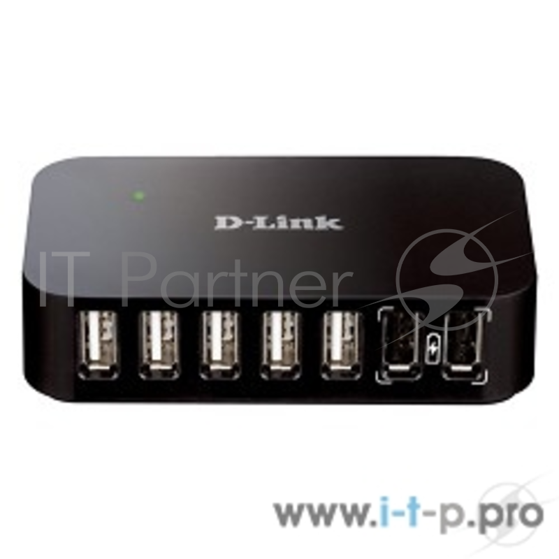 Сетевое оборудование D-Link DUB-H7/B/B1A/C1A/C1B/C2A черный Концентратор 7ми портовый USB 2.0