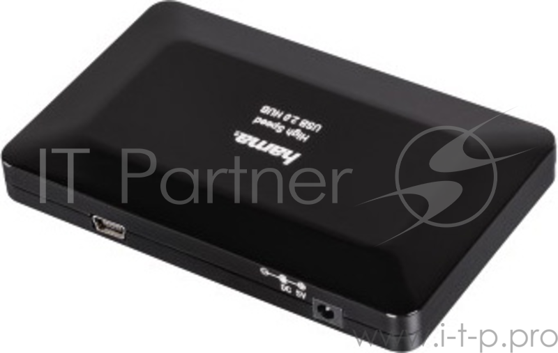 Разветвитель USB 2.0 Hama Active1:4 4порт. черный (00078472)