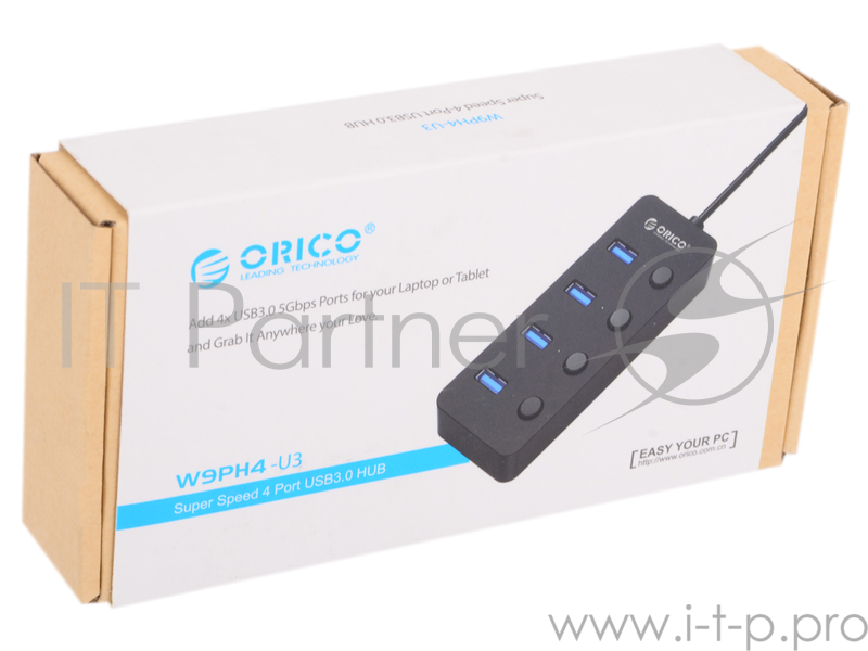 USB-концентраторы ORICO W9PH4-BK USB-концентратор ORICO W9PH4 (черный)
