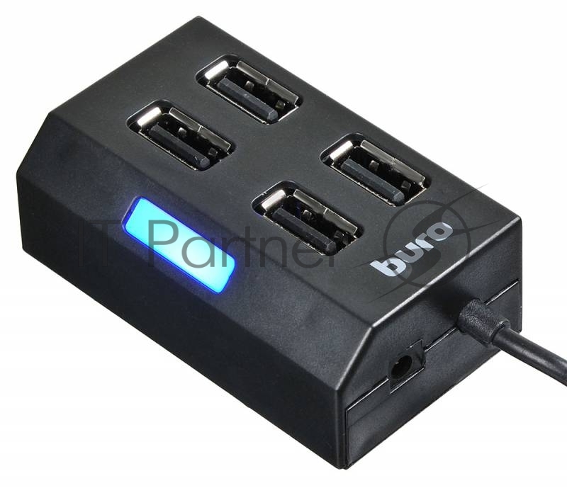 Разветвитель USB 2.0 Buro BU-HUB4-U2.0 4порт. черный