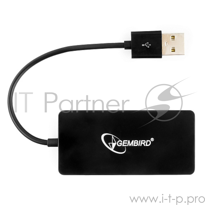 Концентратор USB 2.0 Gembird UHB-U2P4-03, 4 порта, блистер