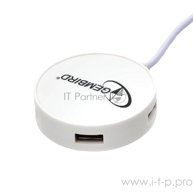 Концентратор USB 2.0 Gembird UHB-241, 4 порта, блистер, белый