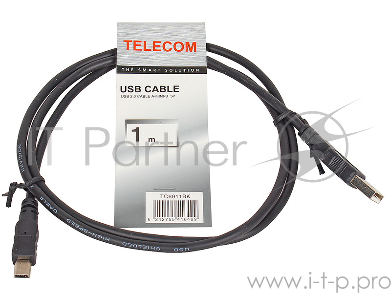 Кабель TELECOM (TC-6911-1.0M-WH) USB 2.0 A-->mini-B 5P белый 6242755316461 / 6937510855032
