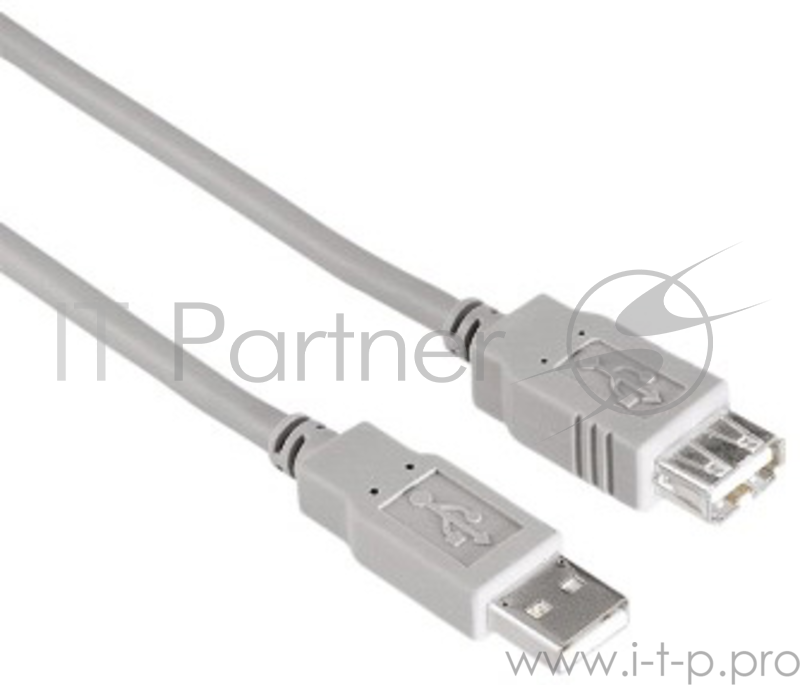 Кабель-удлинитель USB2.0 Hama H-30618 (серый) USB A (m)/USB A (f) 3м