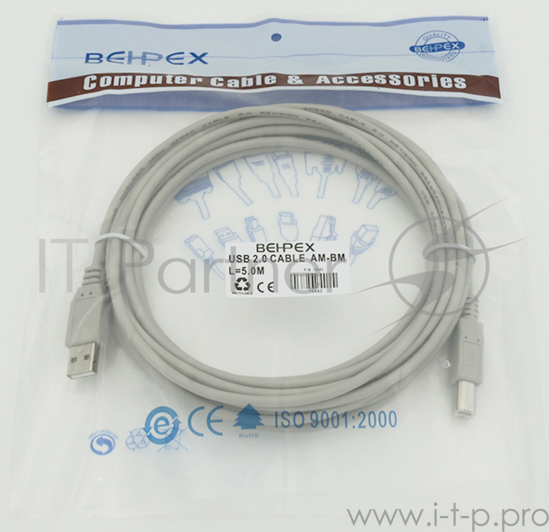 Кабель USB 2.0 Am-Bm 5м