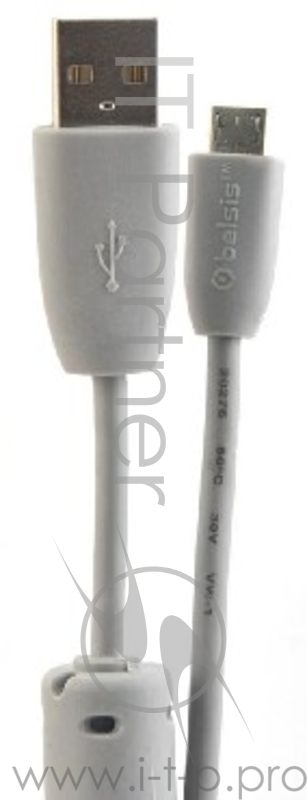 Кабель Belsis USB2.0 A вилка - Micro USB вилка с ф/фильтром, 1.8 м.