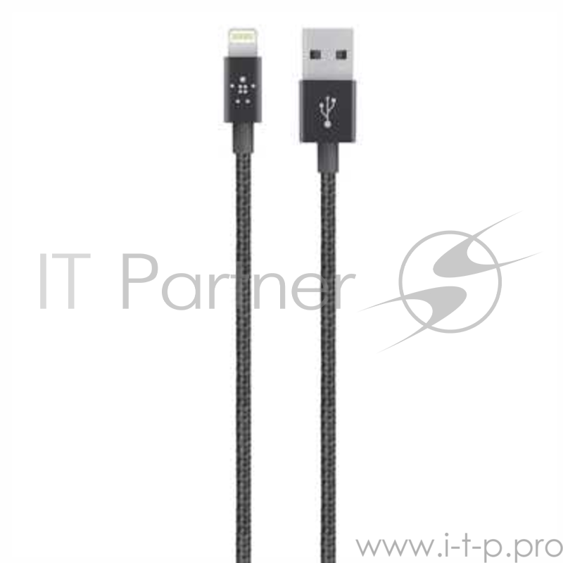 Кабель Belkin Mixit Metallic Lightning to USB Cable, Black (1.2 m)