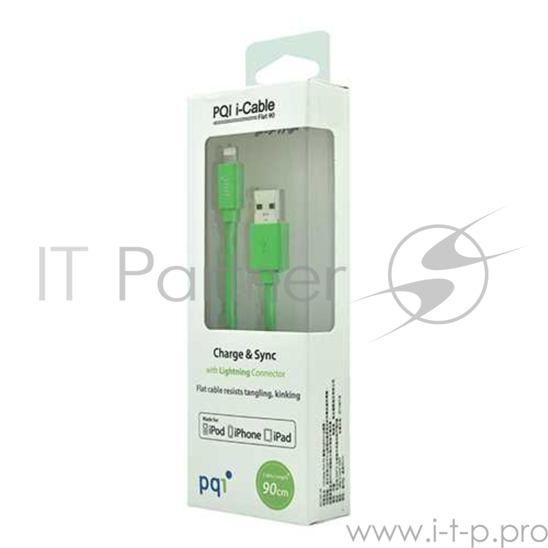 Кабель PQI i-Cable Flat 90 Green