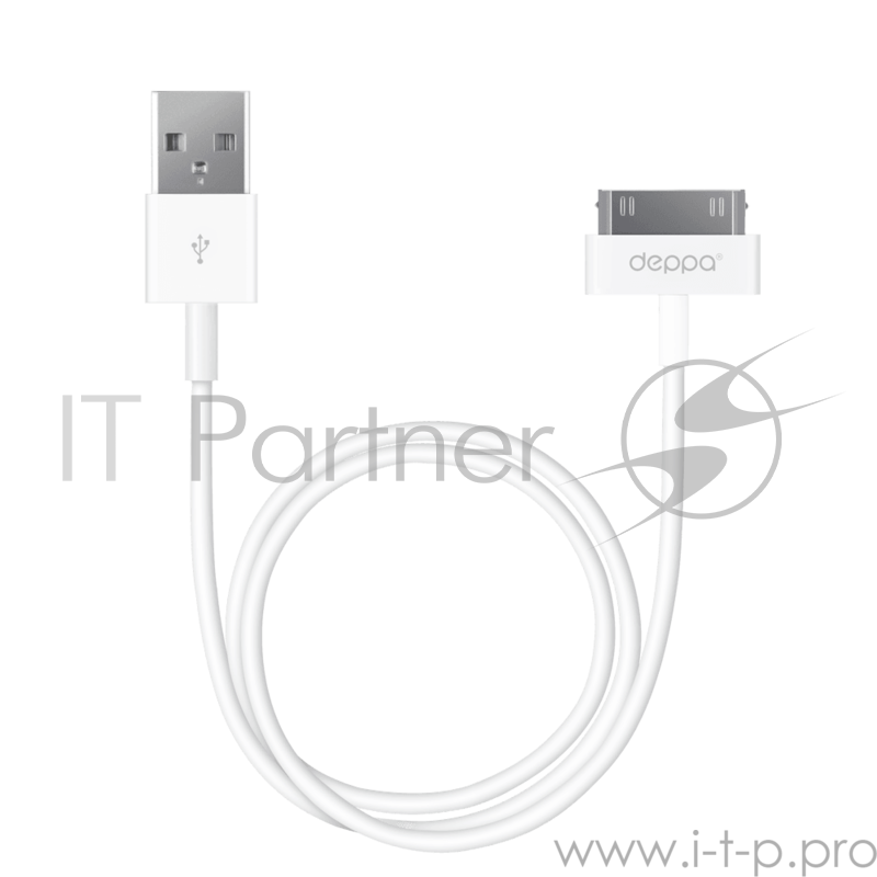 Кабель Deppa USB-30-pin для Apple, 1.2м, белый, Deppa