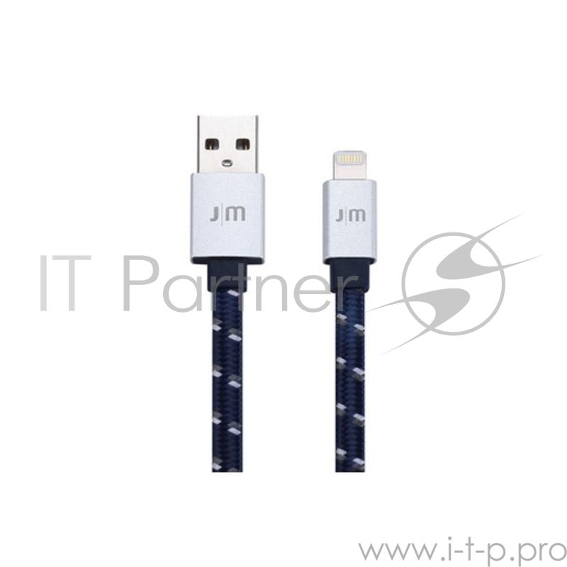 Кабель Just Mobile AluCable Flat Braided, Lightning to USB. Длина 1,2 м. Тип провода прямой. Цвет серебряный.