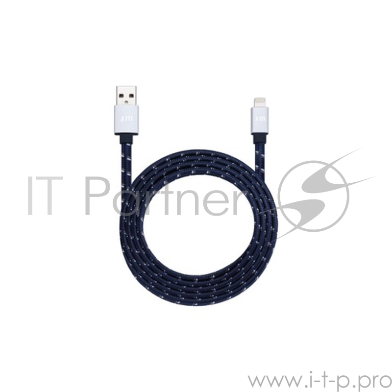Кабель Just Mobile AluCable Flat Braided, Lightning to USB. Длина 1,2 м. Тип провода прямой. Цвет серебряный.