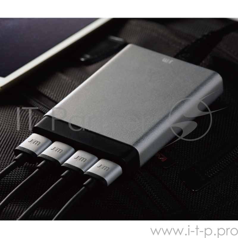 Зарядное устройство от сети Just Mobile AluCharge для мобильных устройств, 4 USB порта. Цвет серебряный.