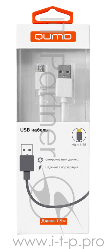 Кабель, USB-Micro USB, круглый, PVC, 1.5м, черный, коробка с окном