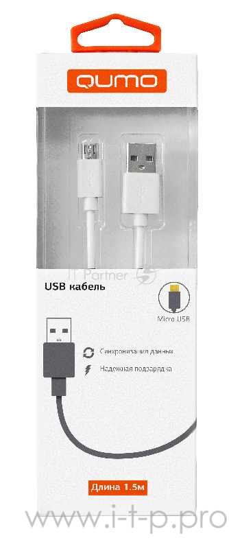 Кабель, USB-Micro USB, круглый, PVC, 1.5м, черный, коробка с окном