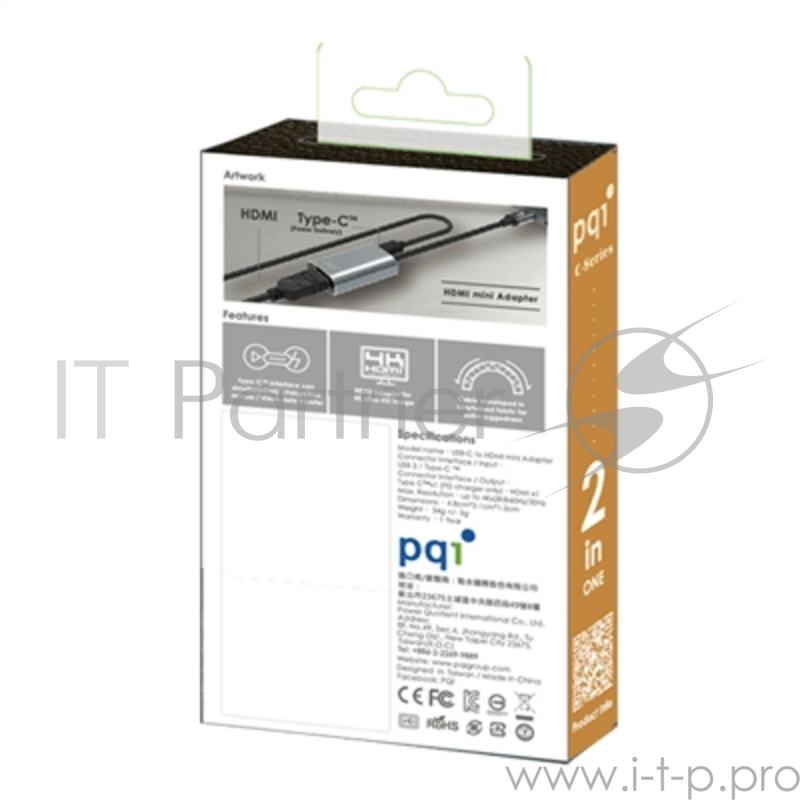 Адаптер-переходник PQI USB-C to HDMI mini