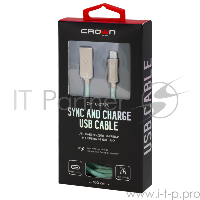 Кабель Crown USB - USB Type-C CMCU-3132C light blue