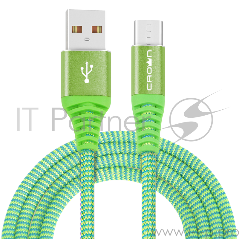 Кабель Crown USB - USB Type-C CMCU-3102C green