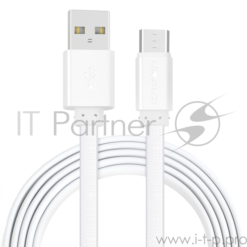 Кабель Crown USB - microUSB CMCU-1022M white