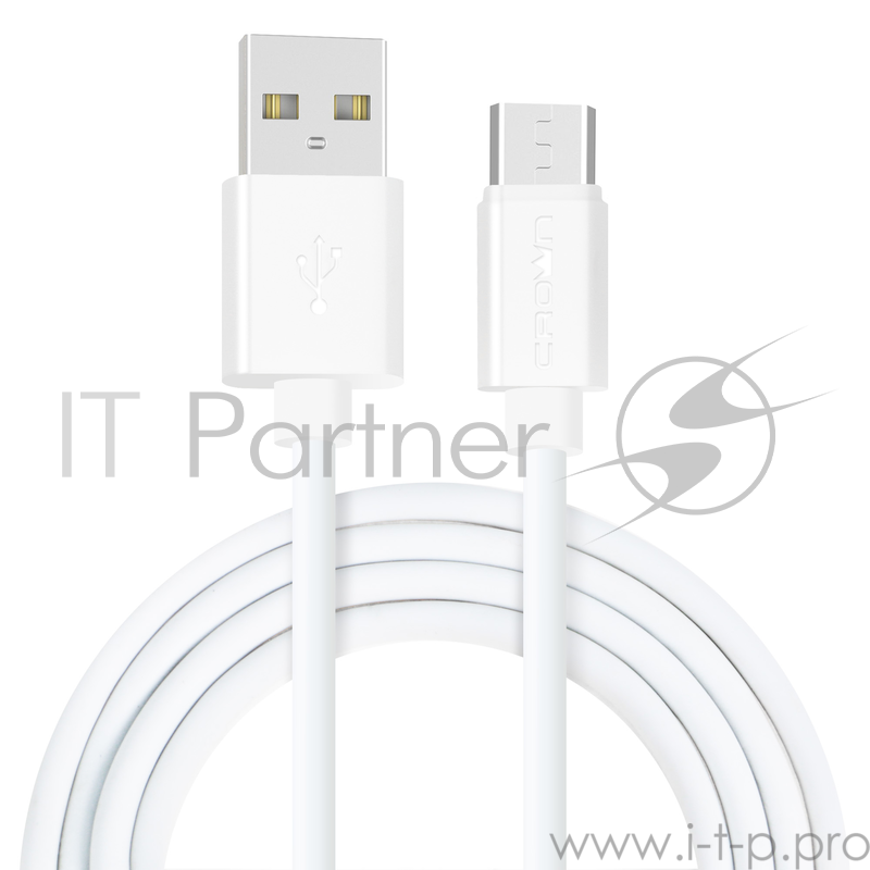 Кабель Crown USB - microUSB CMCU-1012M white