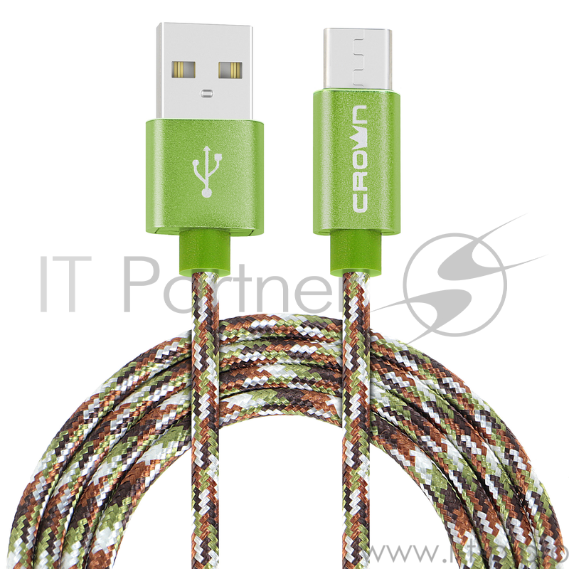 Кабель Crown USB - USB Type-C CMCU-3092C military