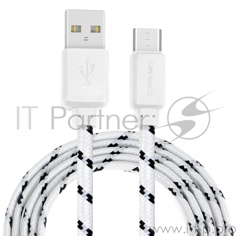 Кабель Crown USB - microUSB CMCU-3052M white